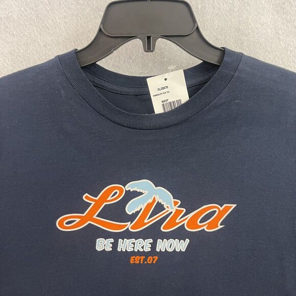 NEW LIRA Clothing T Shirt Mens Size Medium Blue Logo Spell Out Graphic Print - Picture 5 of 9